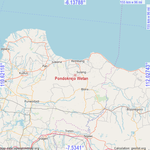 Pondokrejo Wetan on map