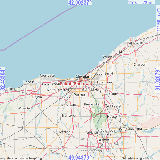 Detroit-Shoreway on map