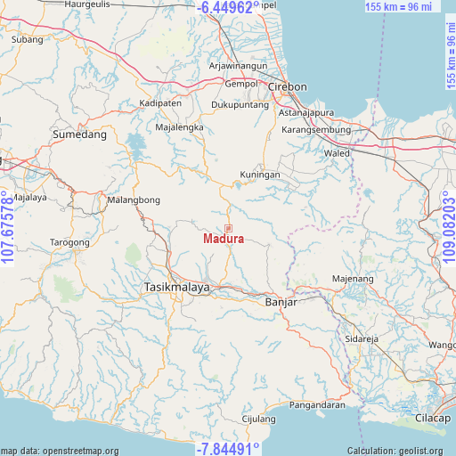 Madura on map