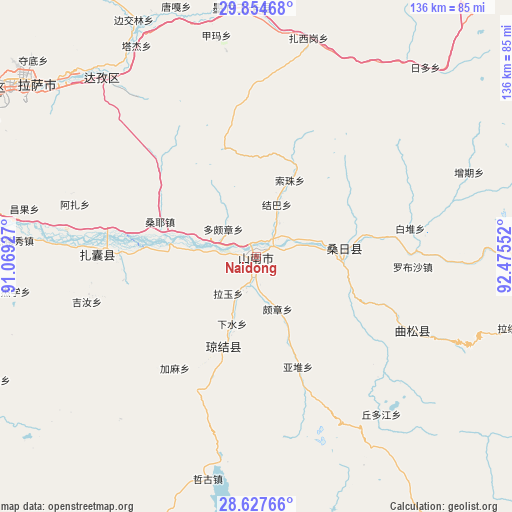 Naidong on map