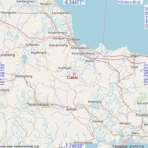 Ciakar on map