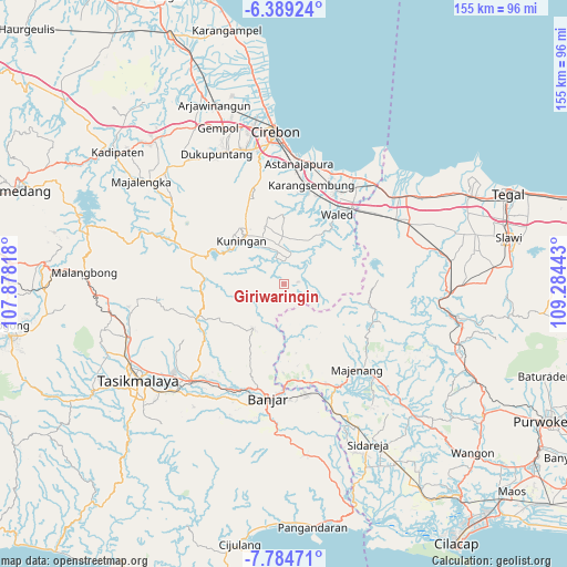 Giriwaringin on map