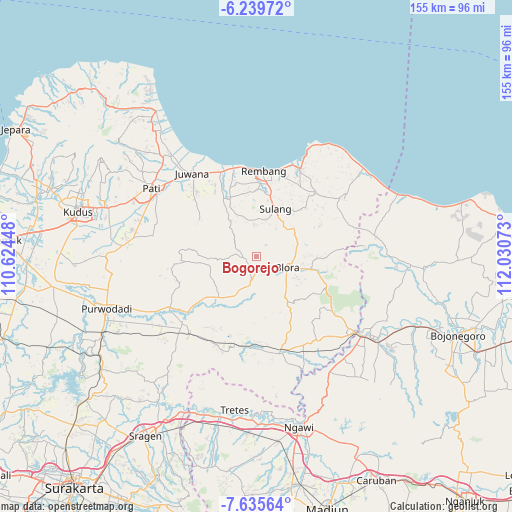 Bogorejo on map