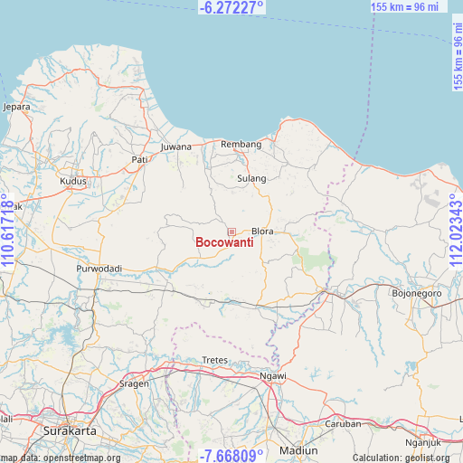 Bocowanti on map