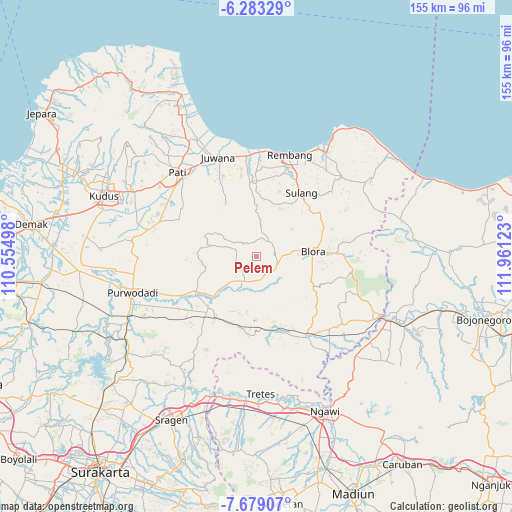 Pelem on map