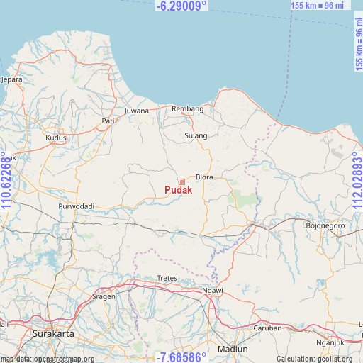 Pudak on map