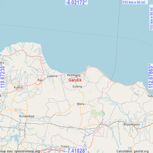 Gandik on map