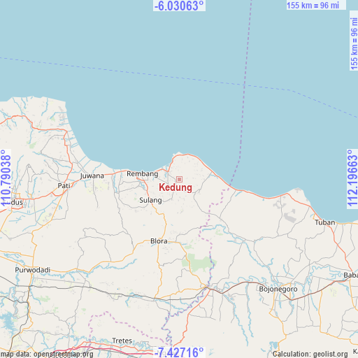 Kedung on map