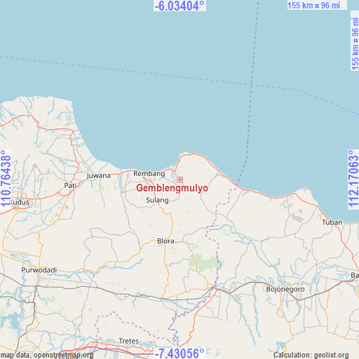 Gemblengmulyo on map