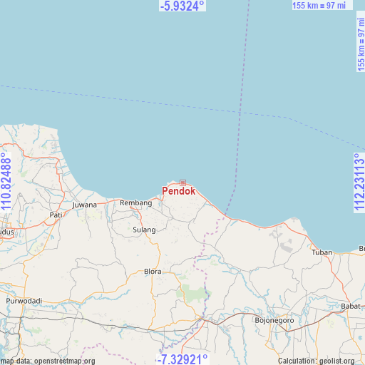 Pendok on map