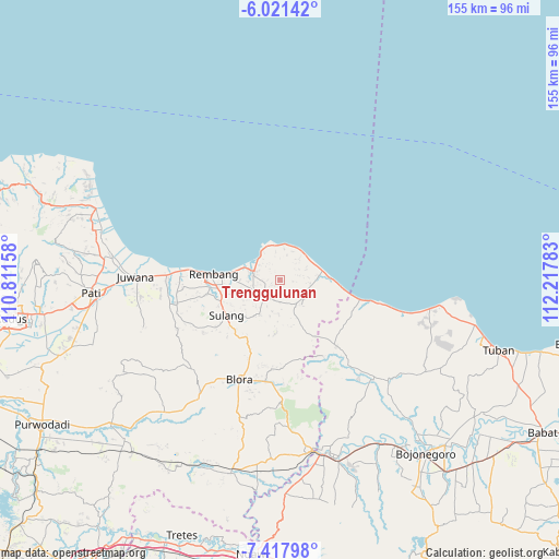 Trenggulunan on map