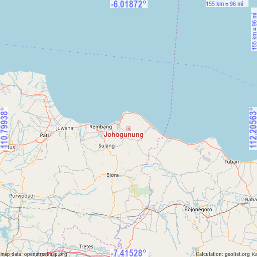 Johogunung on map