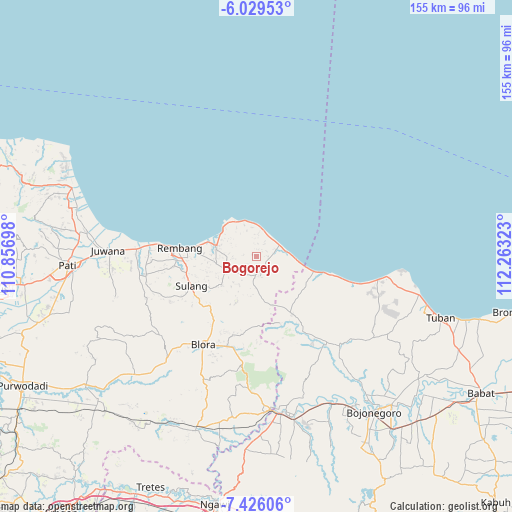 Bogorejo on map