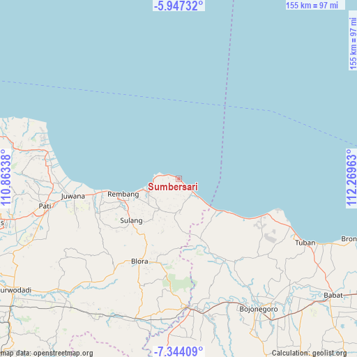 Sumbersari on map