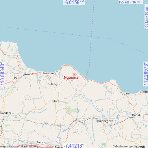 Ngasinan on map