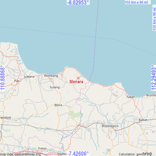 Menara on map