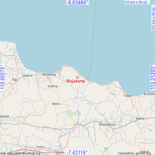 Mojokerto on map