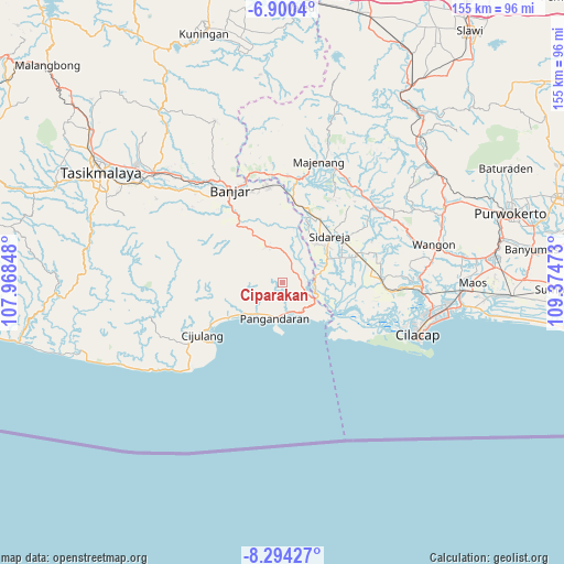 Ciparakan on map