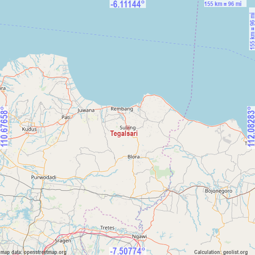 Tegalsari on map