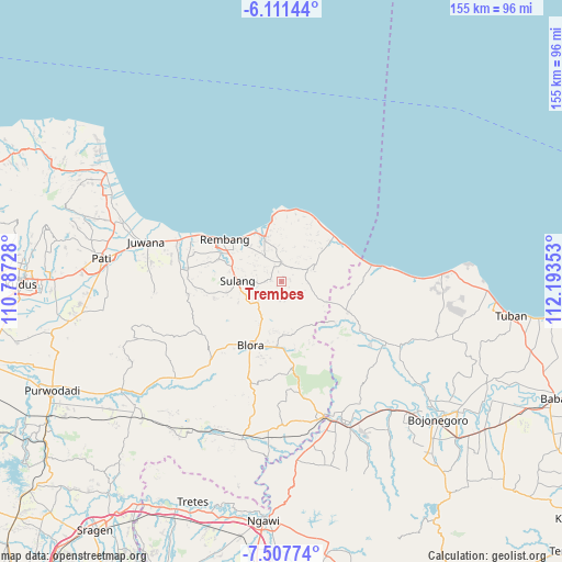 Trembes on map