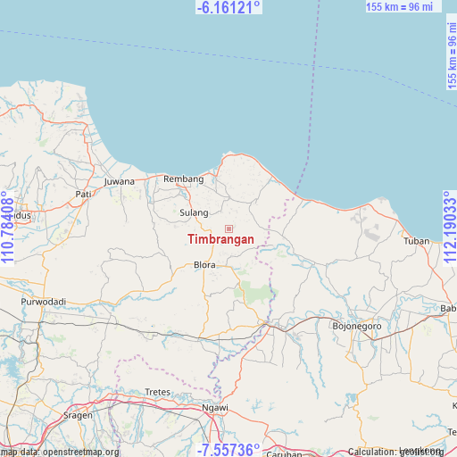 Timbrangan on map