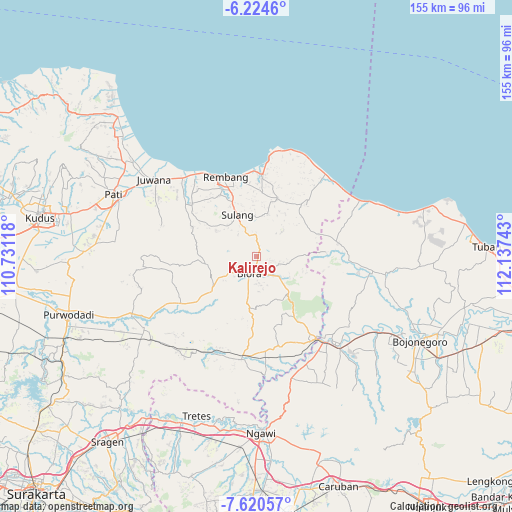 Kalirejo on map