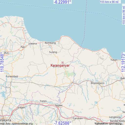 Karanganyar on map