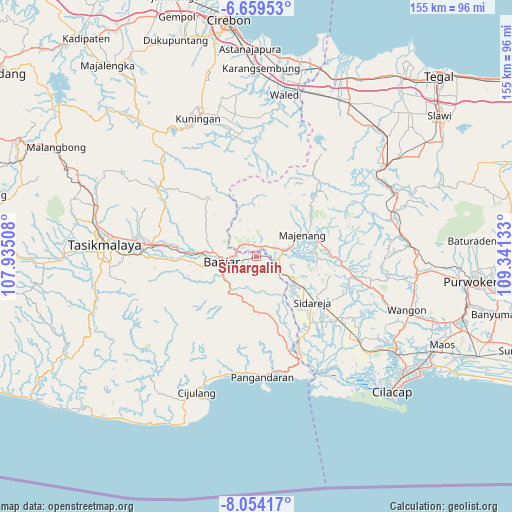 Sinargalih on map