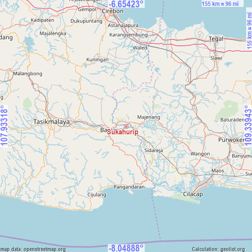 Sukahurip on map
