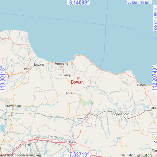 Dowan on map
