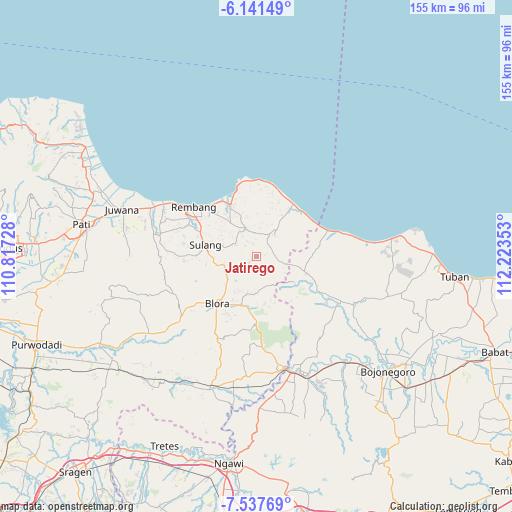 Jatirego on map