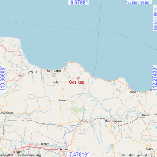 Gesikan on map