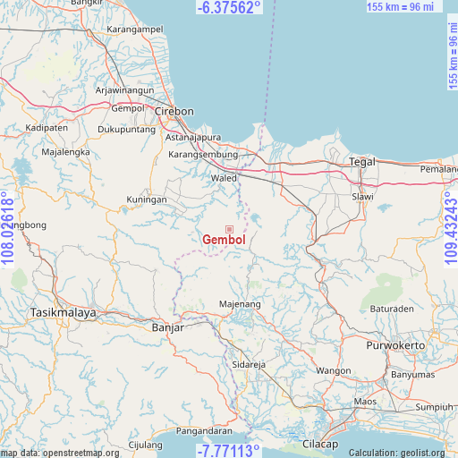 Gembol on map