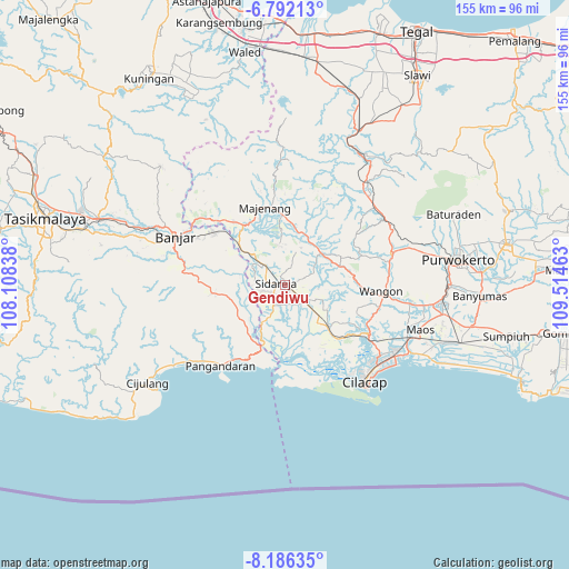 Gendiwu on map
