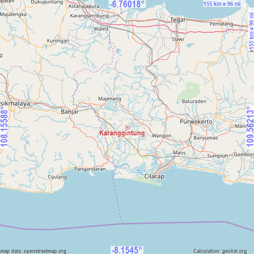 Karanggintung on map