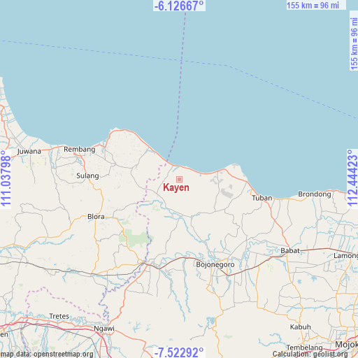 Kayen on map