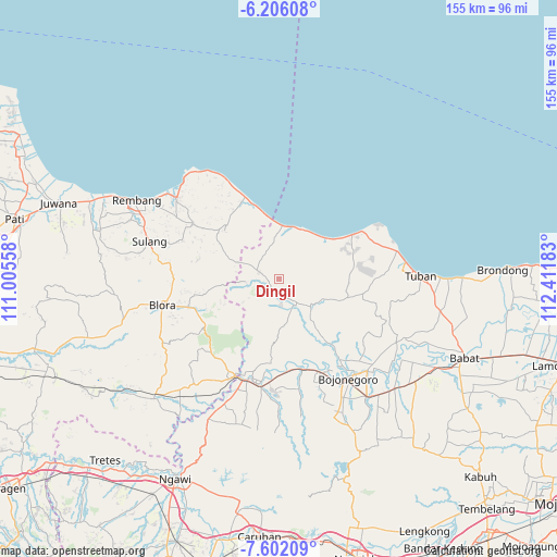 Dingil on map