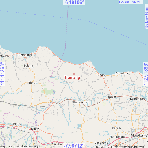 Trantang on map