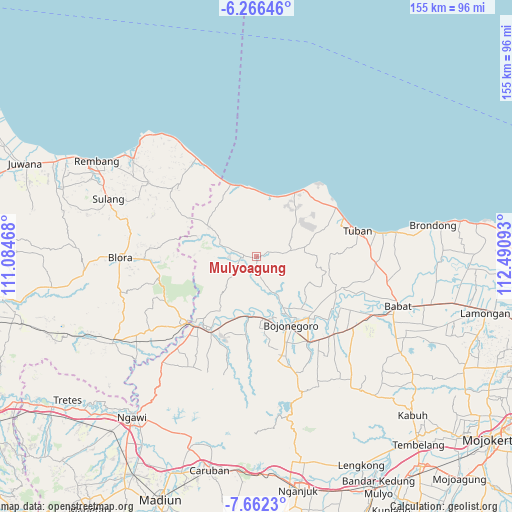 Mulyoagung on map