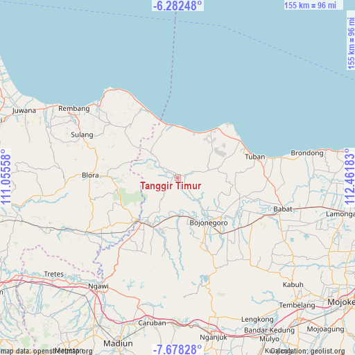 Tanggir Timur on map