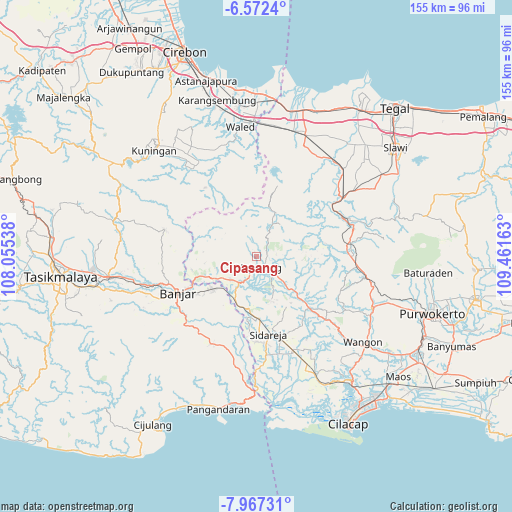 Cipasang on map