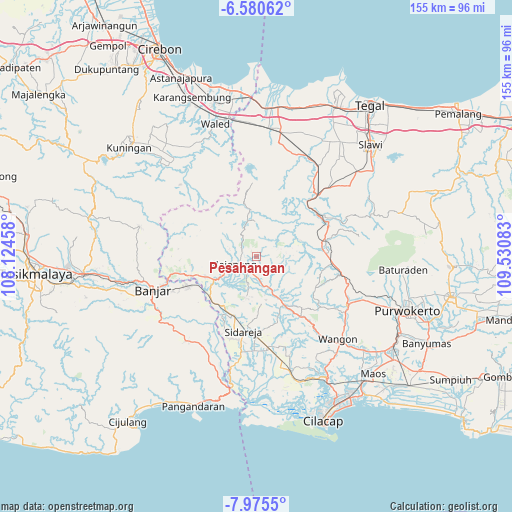 Pesahangan on map