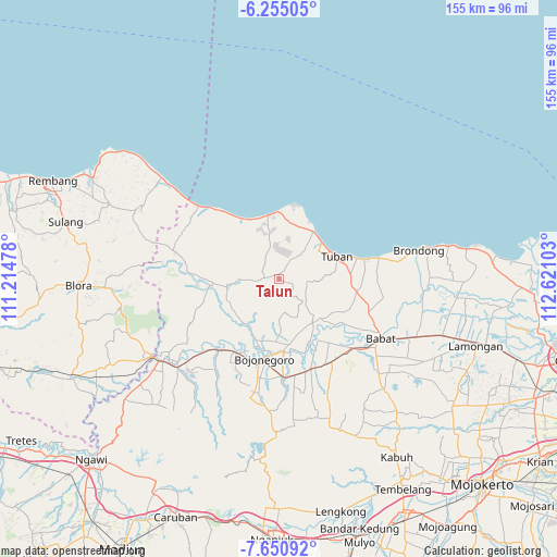 Talun on map