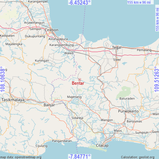 Bentar on map