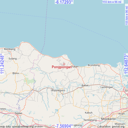 Pongpongan on map