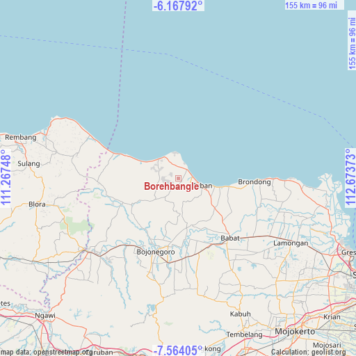 Borehbangle on map