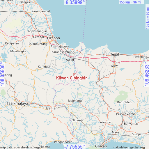 Kliwon Cibingbin on map