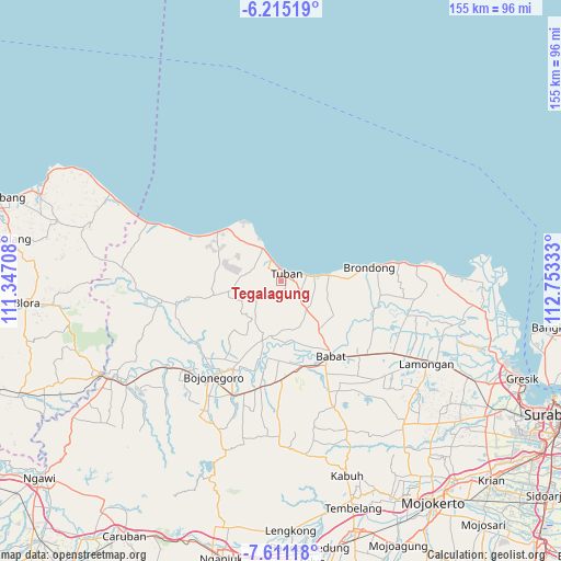 Tegalagung on map