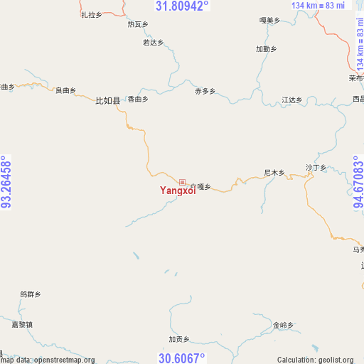 Yangxoi on map
