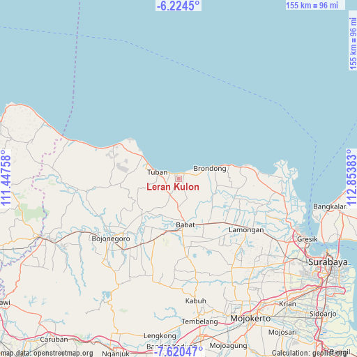 Leran Kulon on map